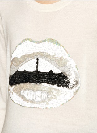 Detail View - Click To Enlarge - MARKUS LUPFER - 'White Lara Lip' sequin Natalie sweater