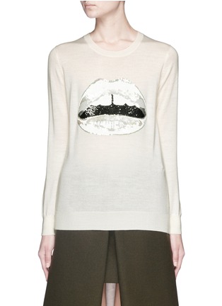 Main View - Click To Enlarge - MARKUS LUPFER - 'White Lara Lip' sequin Natalie sweater
