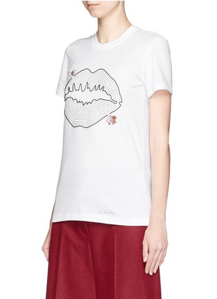 Front View - Click To Enlarge - MARKUS LUPFER - 'Smacker Lip Ladybird Maze' sequin Kate T-shirt