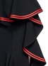 Detail View - Click To Enlarge - GIVENCHY - Stripe ruffle trim slit midi skirt