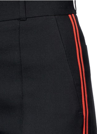 Detail View - Click To Enlarge - GIVENCHY - Tuxedo stripe cropped suiting pants