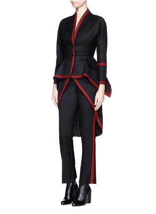Figure View - Click To Enlarge - GIVENCHY - Tuxedo stripe cropped suiting pants
