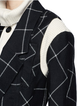 Detail View - Click To Enlarge - SACAI - Windowpane check vest wool combo sweater dress