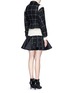 Back View - Click To Enlarge - SACAI - Windowpane check vest wool combo sweater dress