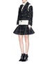 Figure View - Click To Enlarge - SACAI - Windowpane check vest wool combo sweater dress