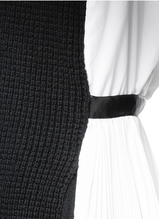 Detail View - Click To Enlarge - SACAI - Wool front poplin back pleat sweater dress