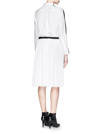 Figure View - Click To Enlarge - SACAI - Wool front poplin back pleat sweater dress