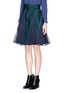 Front View - Click To Enlarge - SACAI - Chiffon insert belted flare skirt