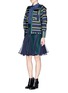 Figure View - Click To Enlarge - SACAI - Chiffon insert belted flare skirt