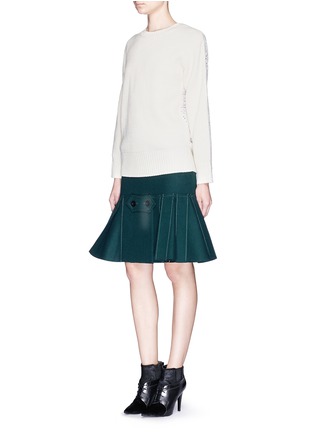 Figure View - Click To Enlarge - SACAI - Button tab front drop waist felt skirt
