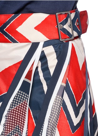 Detail View - Click To Enlarge - SACAI - Chiffon panel geometric print cotton blend skirt