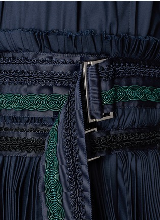Detail View - Click To Enlarge - SACAI - Rope stitch embroidery pleat hem shirt dress