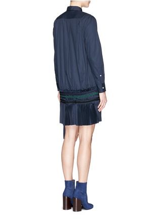 Back View - Click To Enlarge - SACAI - Rope stitch embroidery pleat hem shirt dress