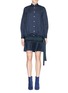 Main View - Click To Enlarge - SACAI - Rope stitch embroidery pleat hem shirt dress