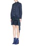 Figure View - Click To Enlarge - SACAI - Rope stitch embroidery pleat hem shirt dress