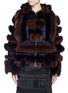 Detail View - Click To Enlarge - SACAI - Hooded patchwork fox fur coat