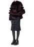 Figure View - Click To Enlarge - SACAI - Hooded patchwork fox fur coat