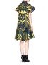 Back View - Click To Enlarge - SACAI - Chiffon panel geometric print dress