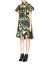 Front View - Click To Enlarge - SACAI - Chiffon panel geometric print dress
