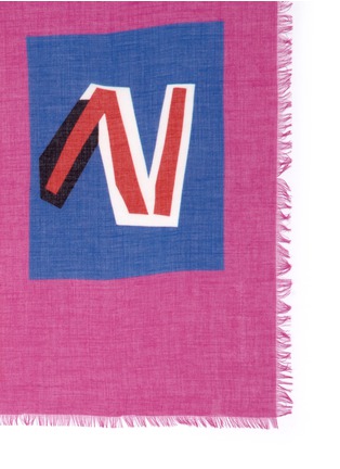 Detail View - Click To Enlarge - ALEXANDER MCQUEEN - Letter logo print modal-silk scarf