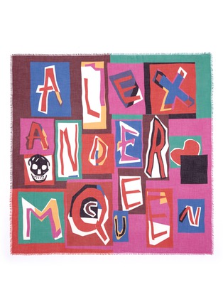 Main View - Click To Enlarge - ALEXANDER MCQUEEN - Letter logo print modal-silk scarf
