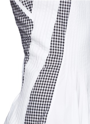 Detail View - Click To Enlarge - DIANE VON FURSTENBERG - 'Samella' gingham check trim poplin dress