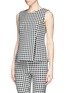 Front View - Click To Enlarge - DIANE VON FURSTENBERG - 'Mallorie' gingham check print pleat top