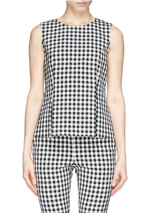 Main View - Click To Enlarge - DIANE VON FURSTENBERG - 'Mallorie' gingham check print pleat top