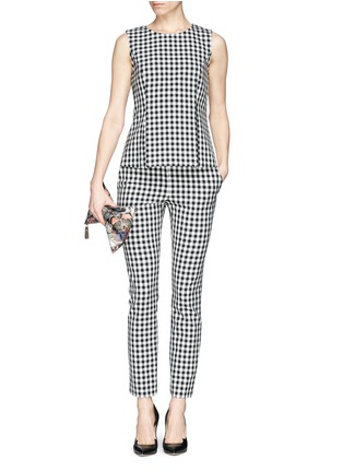 Figure View - Click To Enlarge - DIANE VON FURSTENBERG - 'Mallorie' gingham check print pleat top