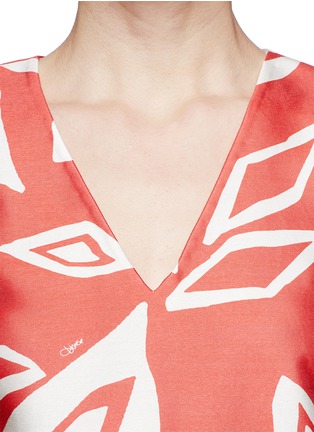 Detail View - Click To Enlarge - DIANE VON FURSTENBERG - 'Anthea' geometric floral print dress