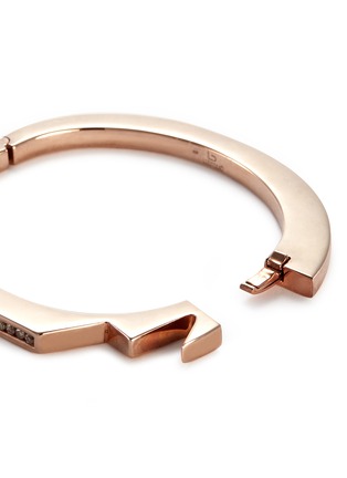 Detail View - Click To Enlarge - LYNN BAN - 'Handcuff 2' diamond rose gold hinged bangle