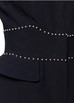Detail View - Click To Enlarge - ALEXANDER MCQUEEN - Faux pearl trim fitted blazer