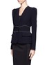 Front View - Click To Enlarge - ALEXANDER MCQUEEN - Faux pearl trim fitted blazer