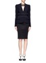 Figure View - Click To Enlarge - ALEXANDER MCQUEEN - Faux pearl trim fitted blazer