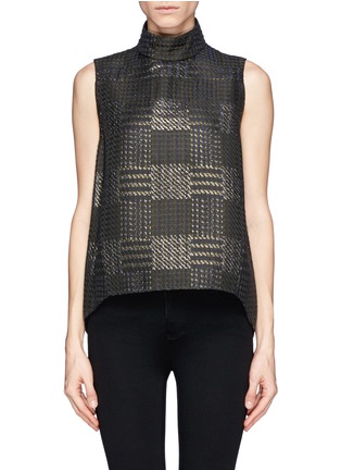 Main View - Click To Enlarge - 3.1 PHILLIP LIM - Lurex woven plaid sleeveless top