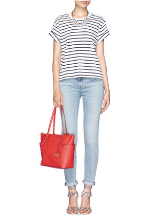 Figure View - Click To Enlarge - MICHAEL KORS - 'Jet Set Travel' top zip saffiano leather tote