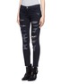 Front View - Click To Enlarge - CURRENT/ELLIOTT - 'The Stiletto' ripped skinny jeans