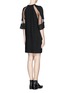 Back View - Click To Enlarge - SEE BY CHLOÉ - Lace panel wool dress