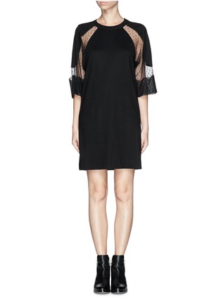 Main View - Click To Enlarge - SEE BY CHLOÉ - Lace panel wool dress