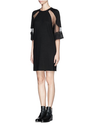 Figure View - Click To Enlarge - SEE BY CHLOÉ - Lace panel wool dress