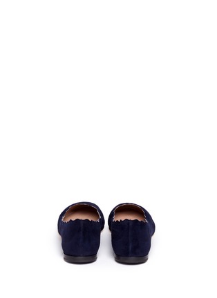 Back View - Click To Enlarge - CHLOÉ - Scalloped edge suede flats