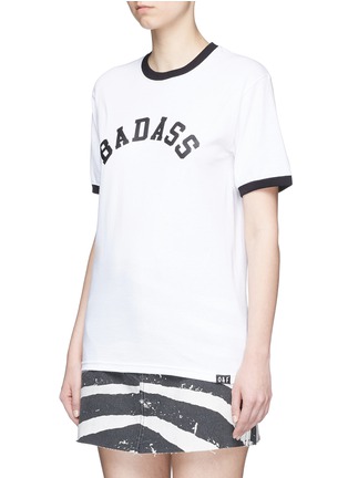 Front View - Click To Enlarge - 73404 - 'Badass' slogan print cotton T-shirt