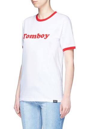 Front View - Click To Enlarge - 73404 - 'Tomboy' slogan print cotton T-shirt