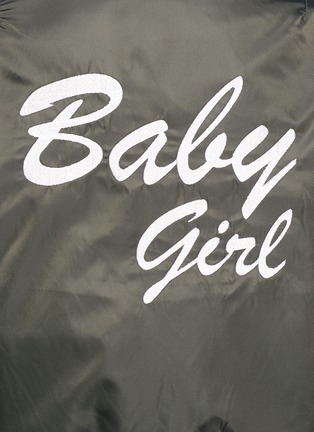 Detail View - Click To Enlarge - 73404 - 'Baby Girl' embroidered padded MA-1 bomber jacket