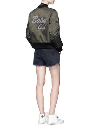 Figure View - Click To Enlarge - 73404 - 'Baby Girl' embroidered padded MA-1 bomber jacket