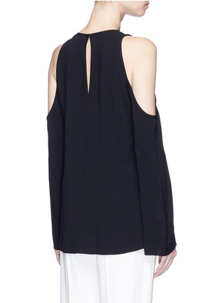 Back View - Click To Enlarge - THEORY - 'Sarver' cold shoulder keyhole front crepe top
