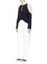Figure View - Click To Enlarge - THEORY - 'Sarver' cold shoulder keyhole front crepe top