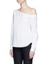 Front View - Click To Enlarge - THEORY - 'Ulrika' one-shoulder poplin top