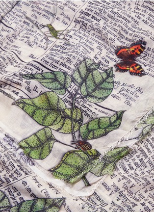 Detail View - Click To Enlarge - FALIERO SARTI - 'Butterfly' dictionary print modal-silk scarf