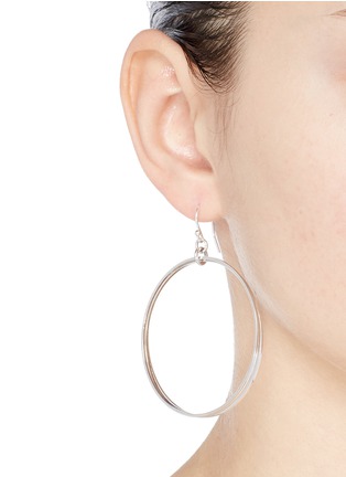 Figure View - Click To Enlarge - PHILIPPE AUDIBERT - 'Hoops' silver plated earrings